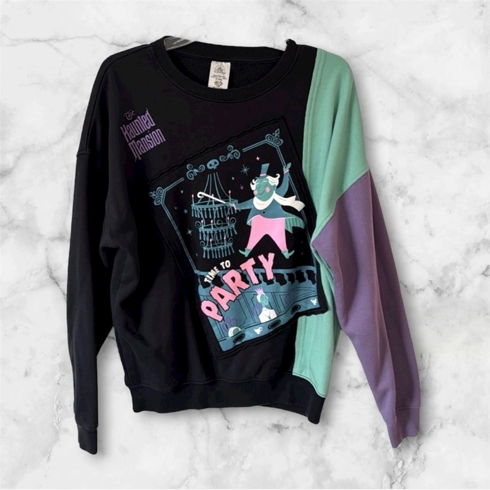 Disney Parks Haunted Mansion Time To Party Sweatshirt Ghost Host Size S